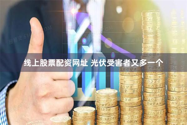 线上股票配资网址 光伏受害者又多一个