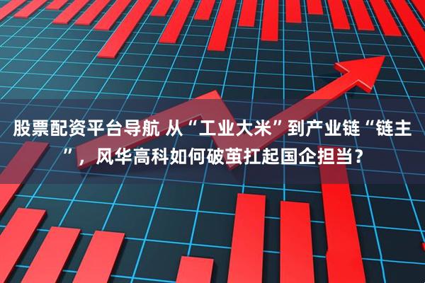 股票配资平台导航 从“工业大米”到产业链“链主”，风华高科如何破茧扛起国企担当？