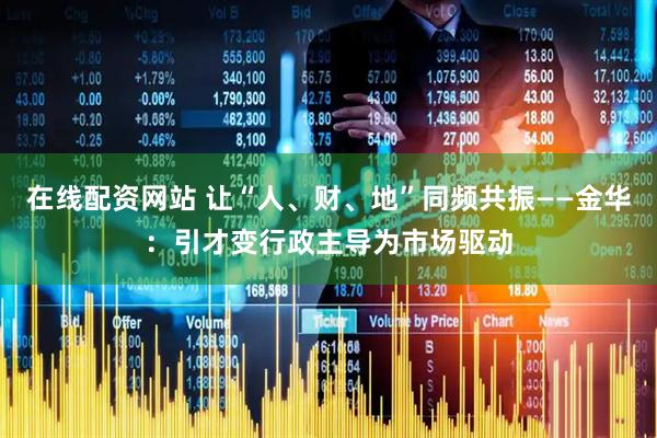 在线配资网站 让“人、财、地”同频共振——金华：引才变行政主导为市场驱动